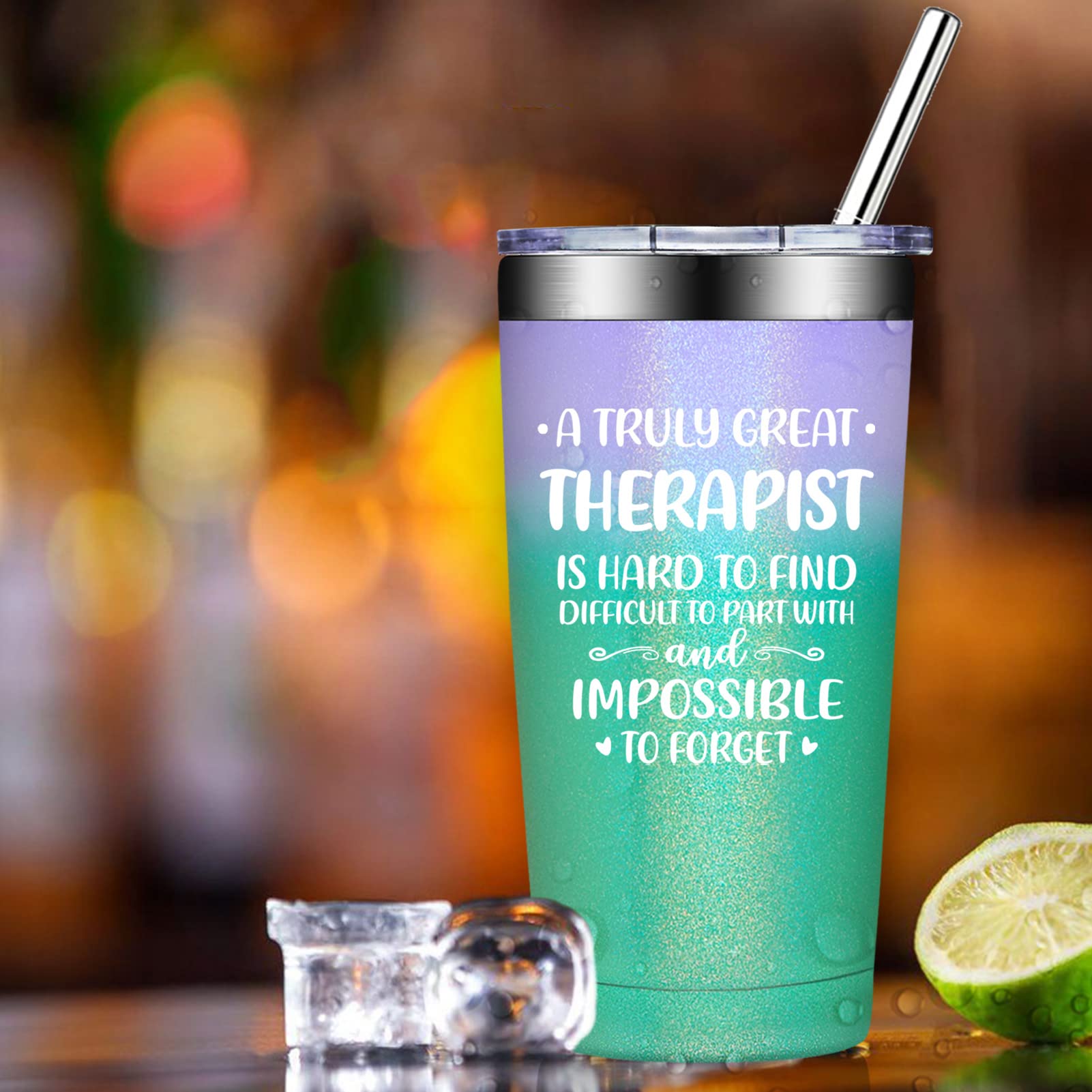 Grifarny Therapist Gifts Mental Health - Physical Therapists Gifts for Women - Christmas, Therapy Gift for Therapists - A Great Therapist is Hard to Find Tumbler Cup 20oz