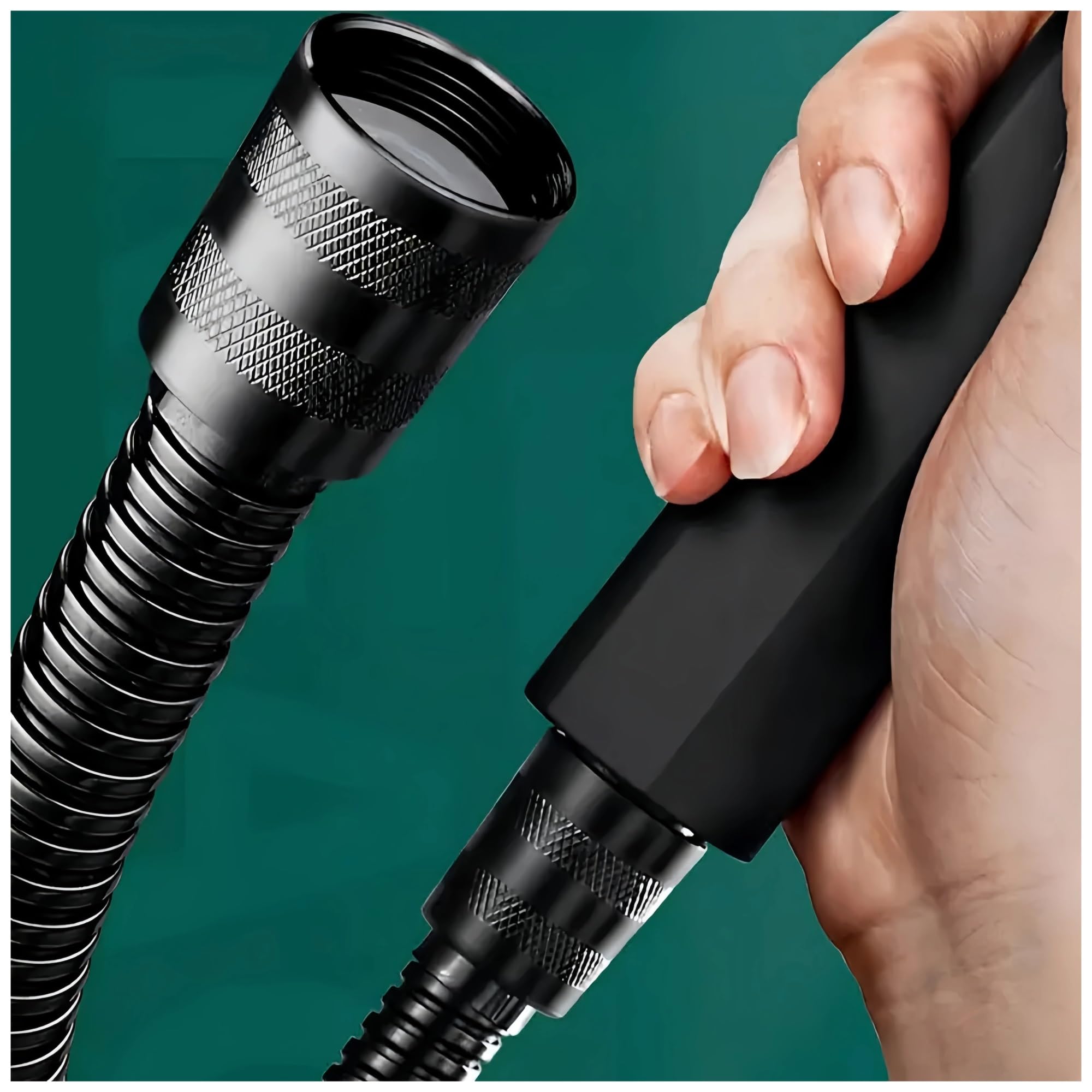 Tubo flessibile per doccia in acciaio inox nero, 150 cm, attacco da 1/2", resistente alle esplosioni e alla corrosione, accessori per il bagno flessibile