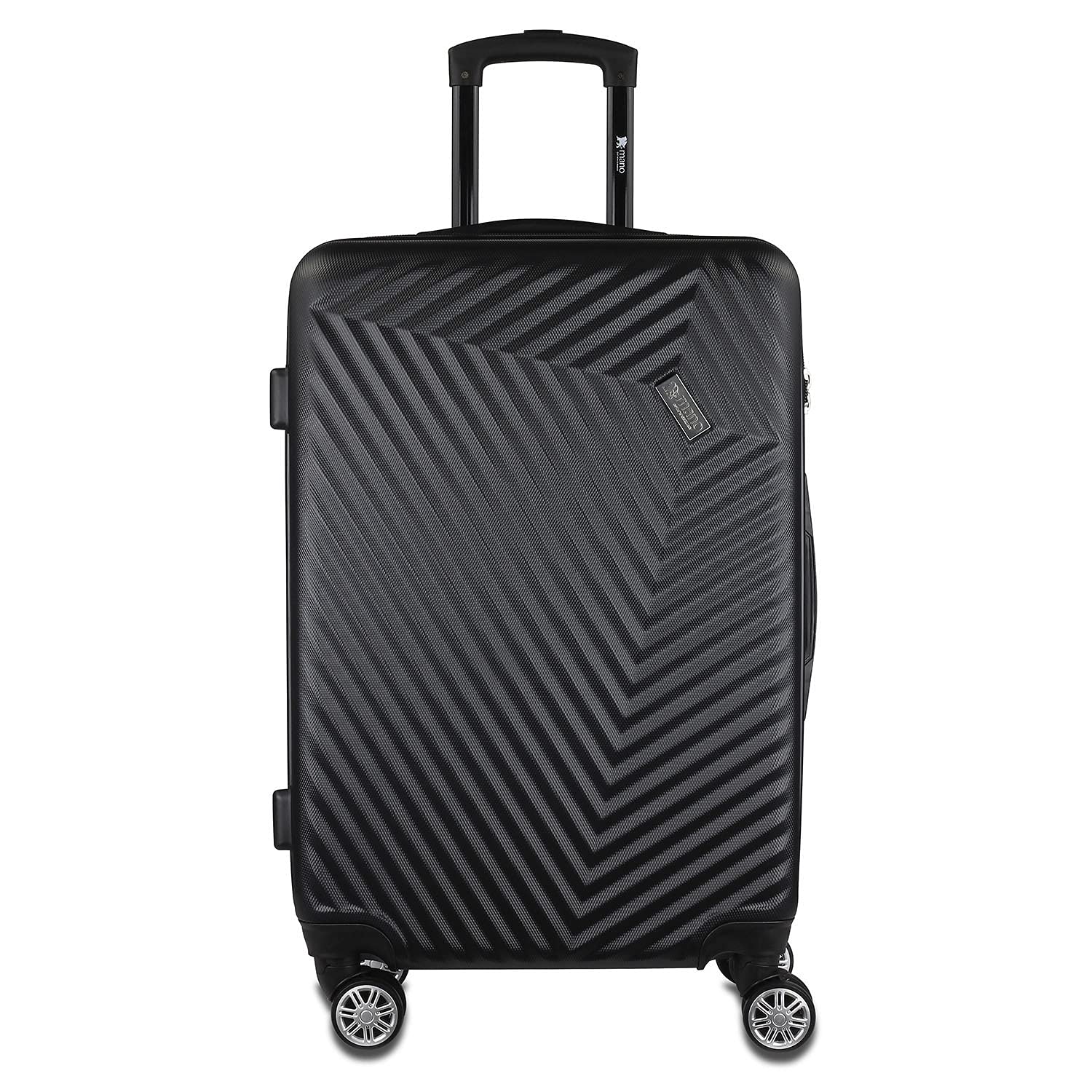 Mano Don Carlo valigia rigida 67x45x26,5 cm, 62L, 4 ruote + lucchetto a combinazione TSA, nero