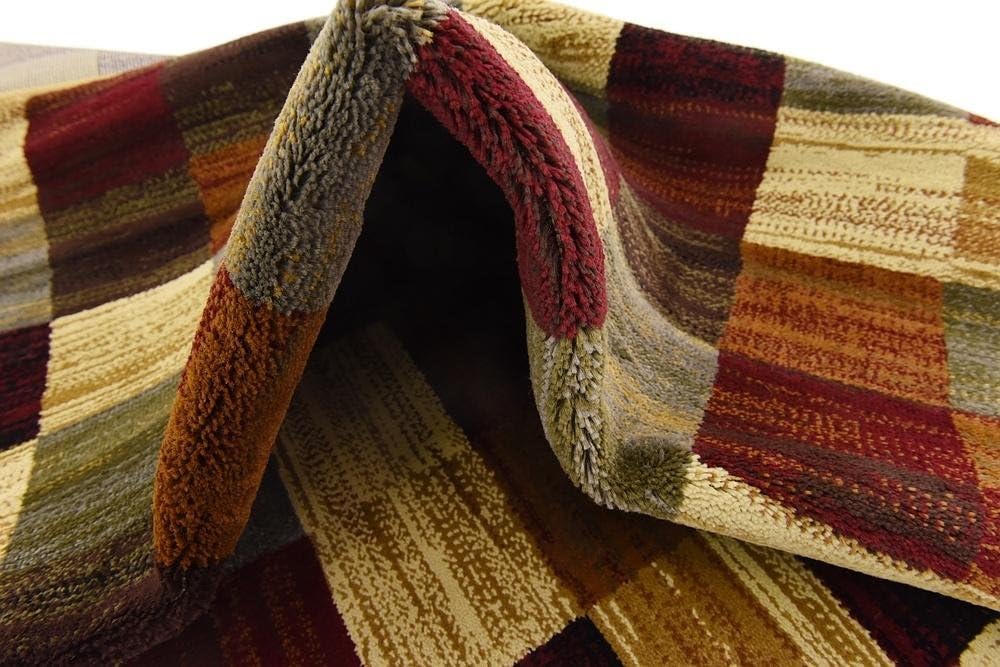 Unique Loom Barista Collection Alfombra moderna a cuadros