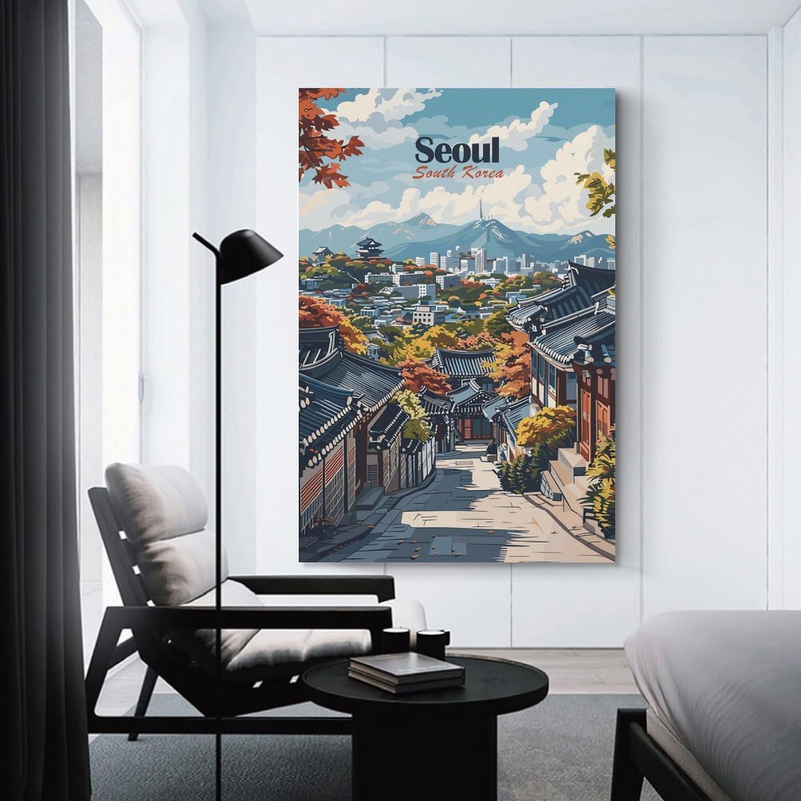 Junmoney Unframe-Style-11 Seoul Autumn Scenery Decorative Wall Artwork 20X30inch(50X75cm), For Corridors, Hallways Or Apartment Entries, Home Artwork For First Impressions