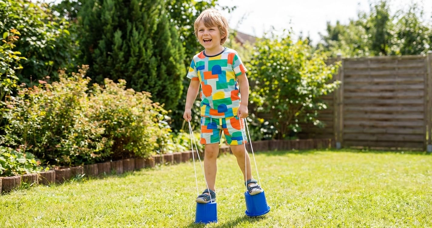 Lot de 4 paires d'échasses robustes pour enfants - Pour l'équilibre et la coordination - Charge maximale : 75 kg - Pour l'intérieur et l'extérieur