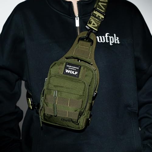 Miniatura 5 de WOLFpak Mini bolso táctico 4L (verde OD) - Mochila cruzada compacta para gimnasio, viajes y EDC - Bolsa de hombro táctica con múltiples bolsillos -
