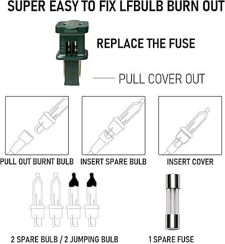 Miniatura 4 de Luces de Navidad de Blanco Cálido, paquete de 2, total 40 pies, 200 luces incandescentes, mini tira de luces para árbol de Navidad, decoraciones de