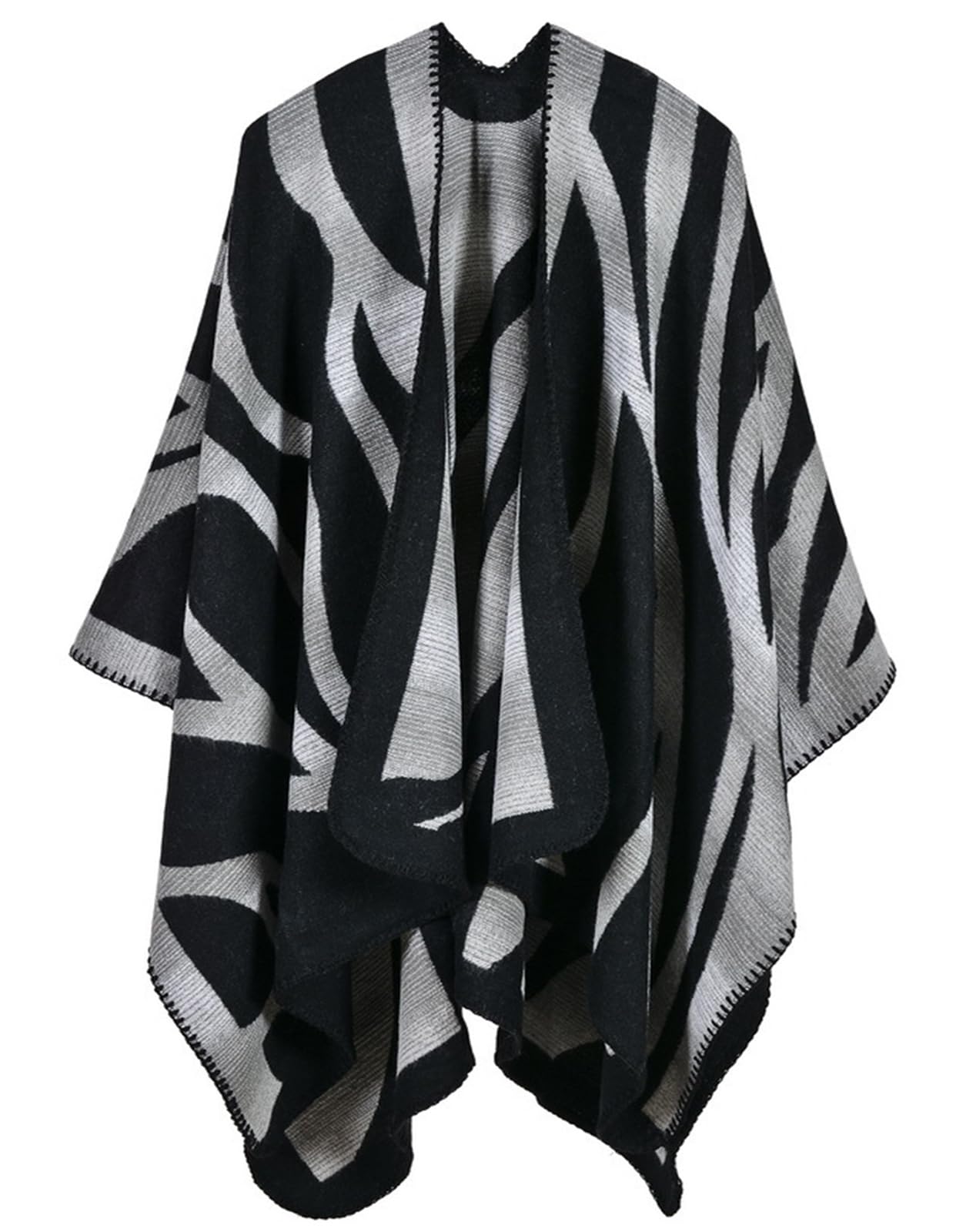 Women's Shawl Wraps Open Front Poncho Cape Oversized Sweaters Casual Cardigan Shawls for Fall Winter