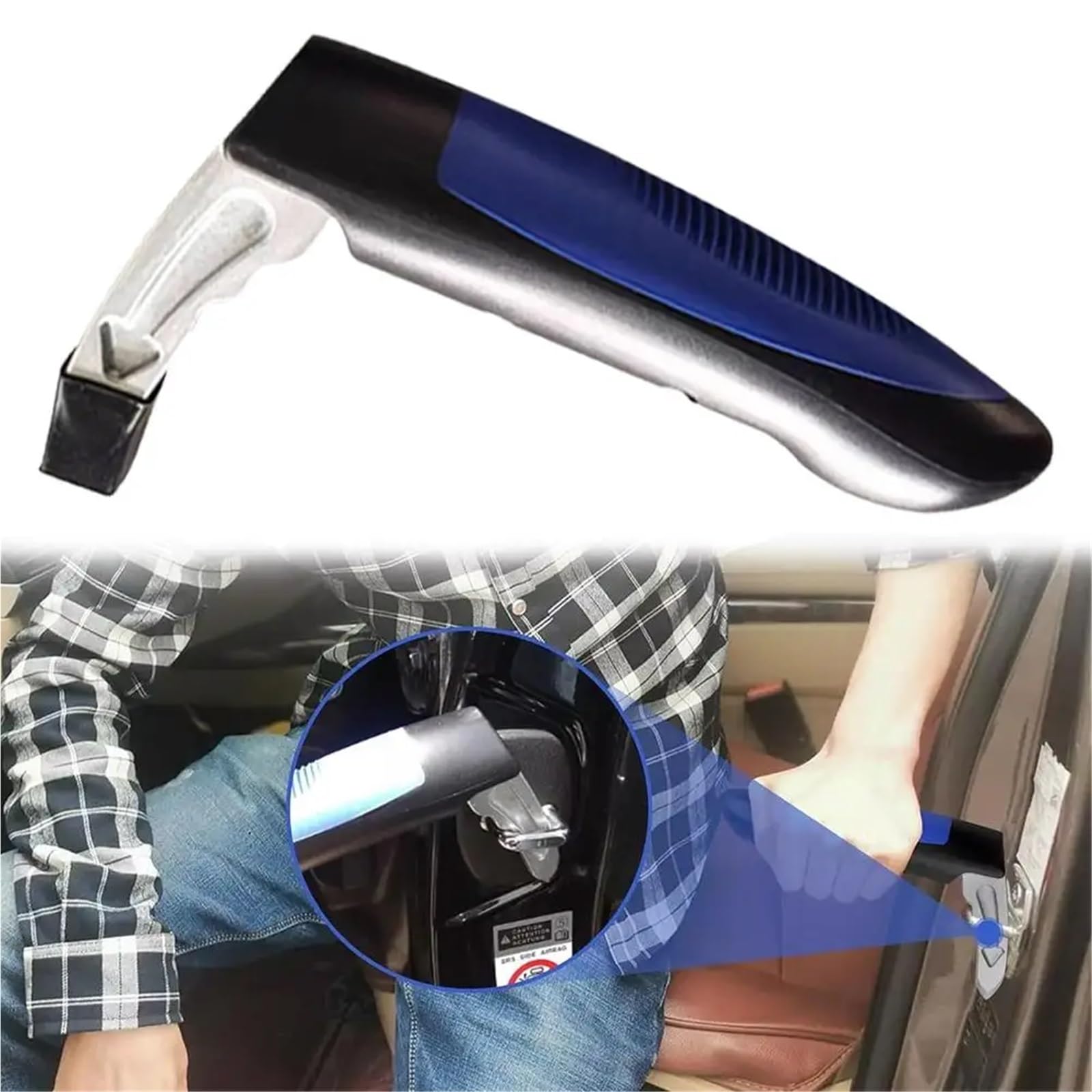 Interno Auto Maniglia 1/2 pz Maniglia della porta Bracciolo Anziani Auto Maniglia Assist Antiscivolo Supporto Barra di Aiuto Auto Supporto Bastone di Afferrare maniglia Rivestimento(1pcs black)
