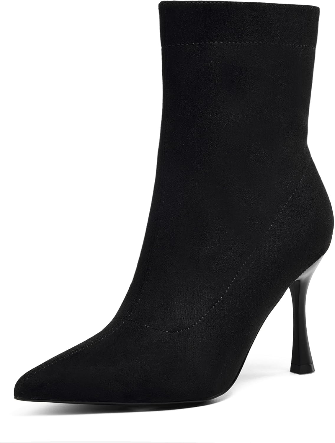 Elisabet Tang Ladies Dress Ankle boots 3.5IN Pointed toe - Mid Heel Stiletto Work Booties for Women Trendy Short Boots