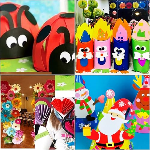 Miniatura 2 de KYMY 60 piezas de papel de cartulina redondo de color, 10 colores surtidos de 7.05 ozm grueso de color pastel, papel de construcción impreso de