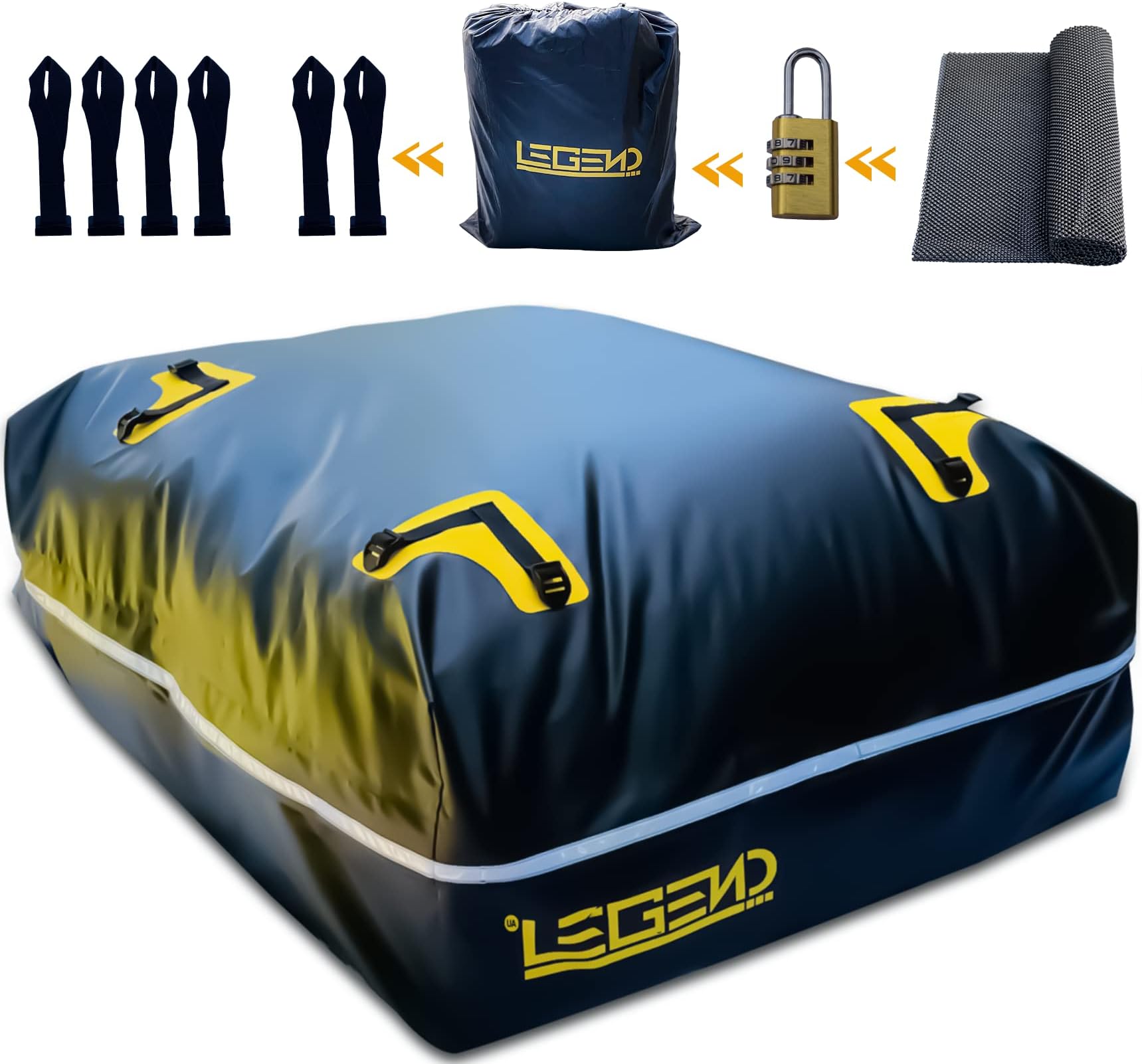 Amazon Basics Rooftop Cargo Carrier Bag, Black, 0.42 Cubic Meter