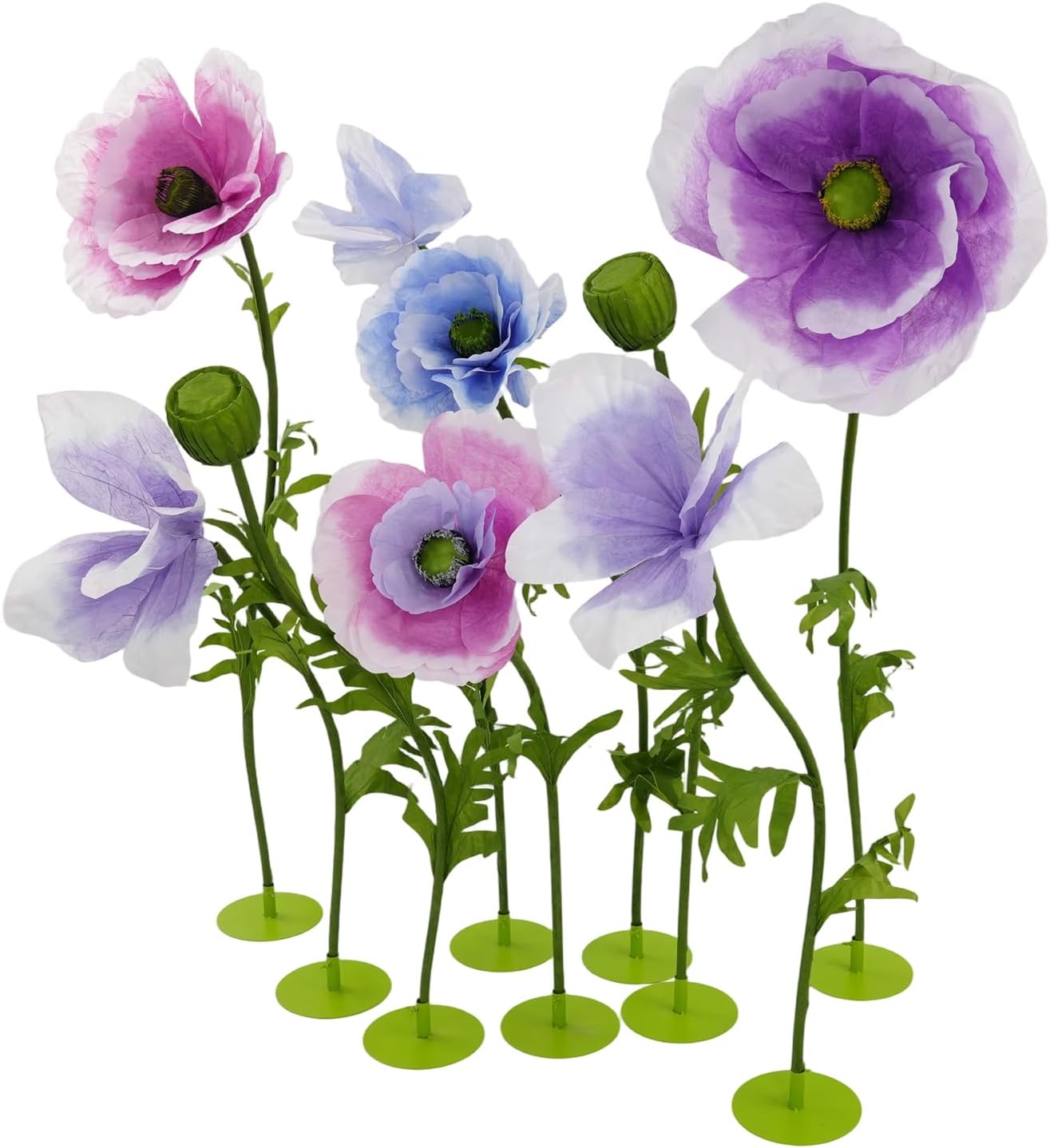 Amazon.com: 9-Piece Giant Artificial Flowers Set Large Fake Decorations ...