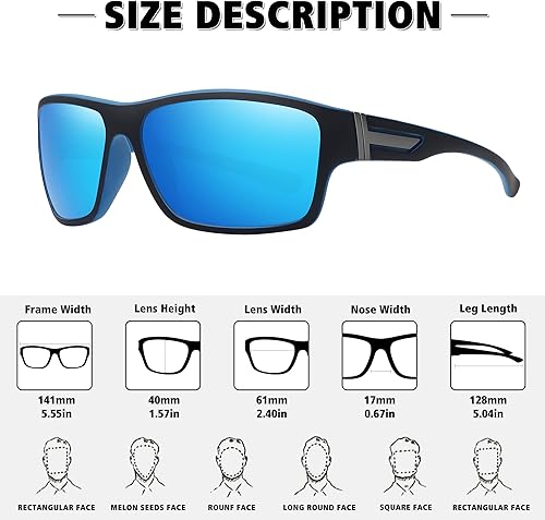 Miniatura 10 de STORYCOAST Gafas de sol deportivas polarizadas para hombres y mujeres, marco irrompible, ciclismo, pesca, conducción