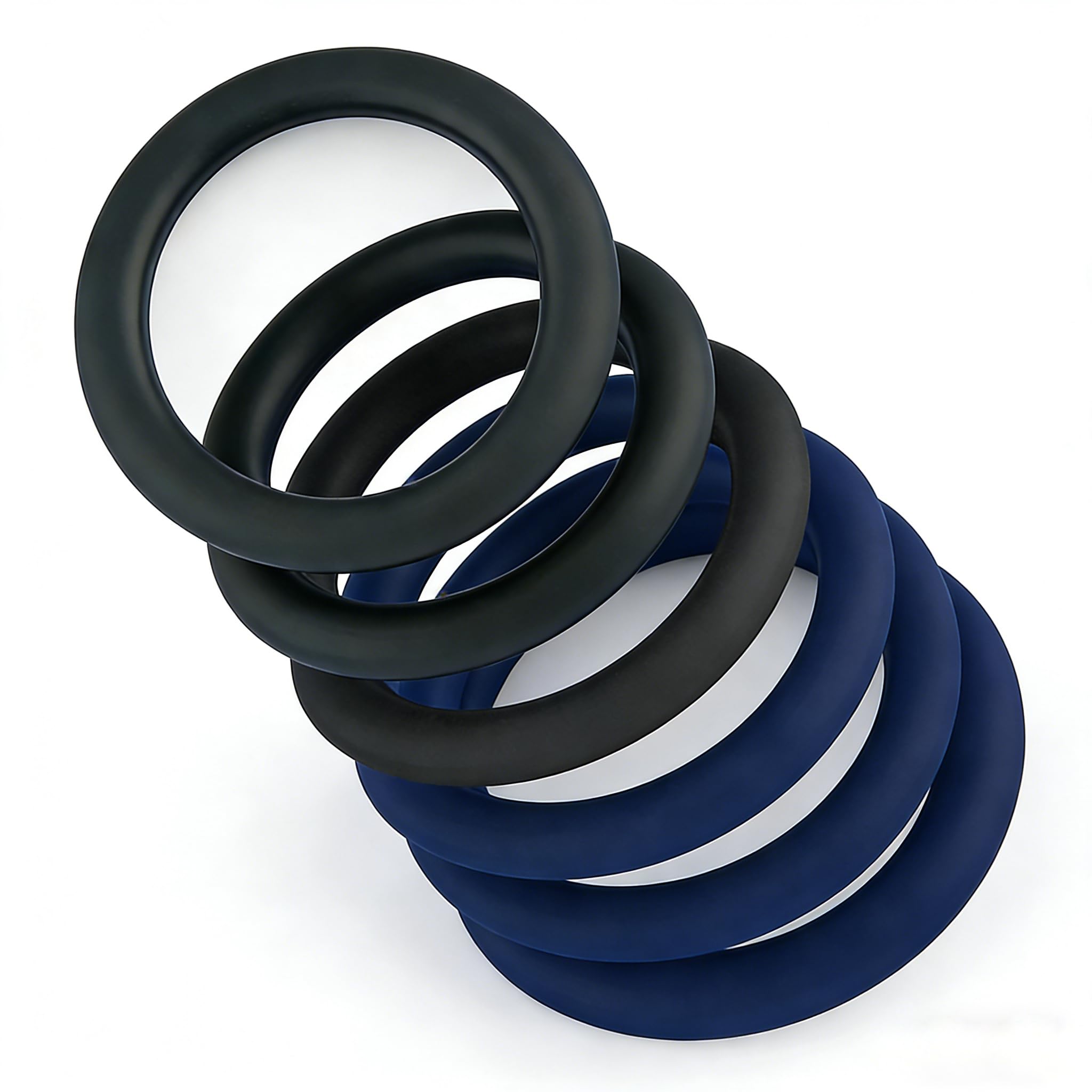 Cock Penis Rings Set Black Blue