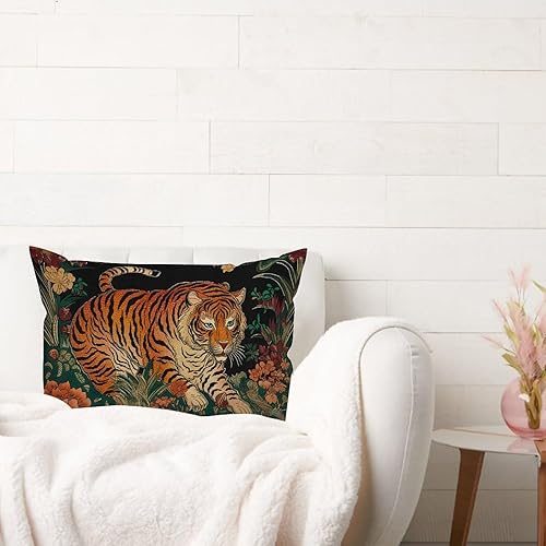 Vista 155 de ArogGeld Chinoiserie - Funda de cojín con estampado de leopardo y guepardo fucsia, con manchas de animales de vaca, color rosa oscuro, decoración