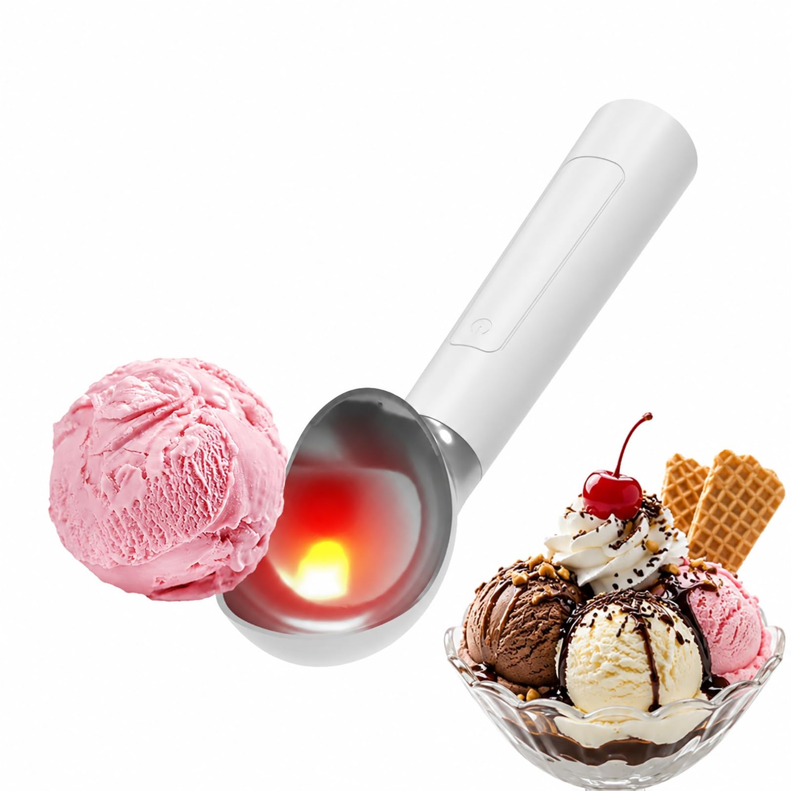 Cuillère à Glace Chauffante Rechargeable, Cuillère Électrique for Glace