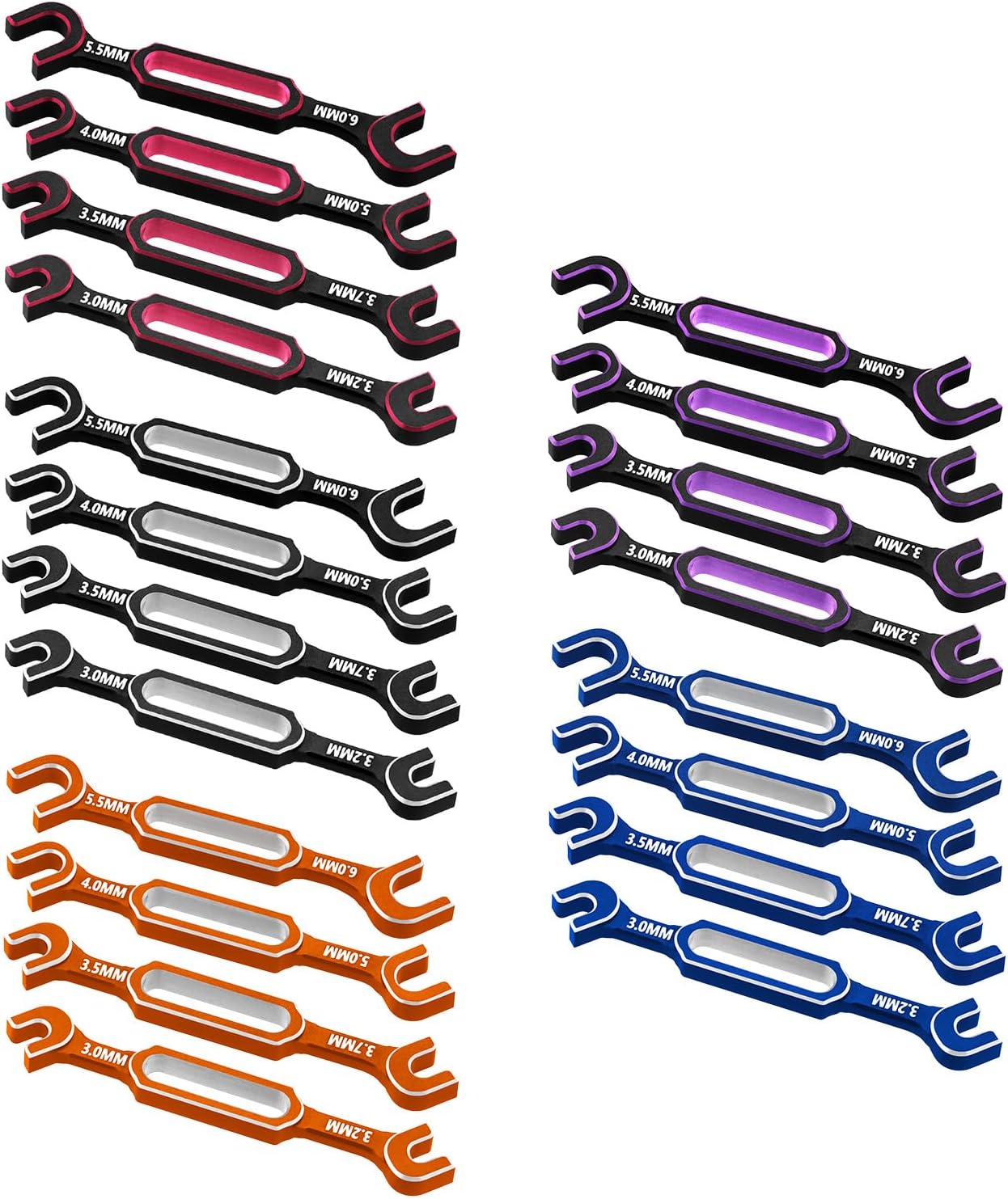 4PCS RC Wrench 3.0/3.2/3.5/3.7/4.0/5.0/5.5/6.0mm Turnbuckle Nut Ball Joint Remover RC Repair Tool for RC Crawler Car Boat RC Drone Upgrade Parts, Purple
