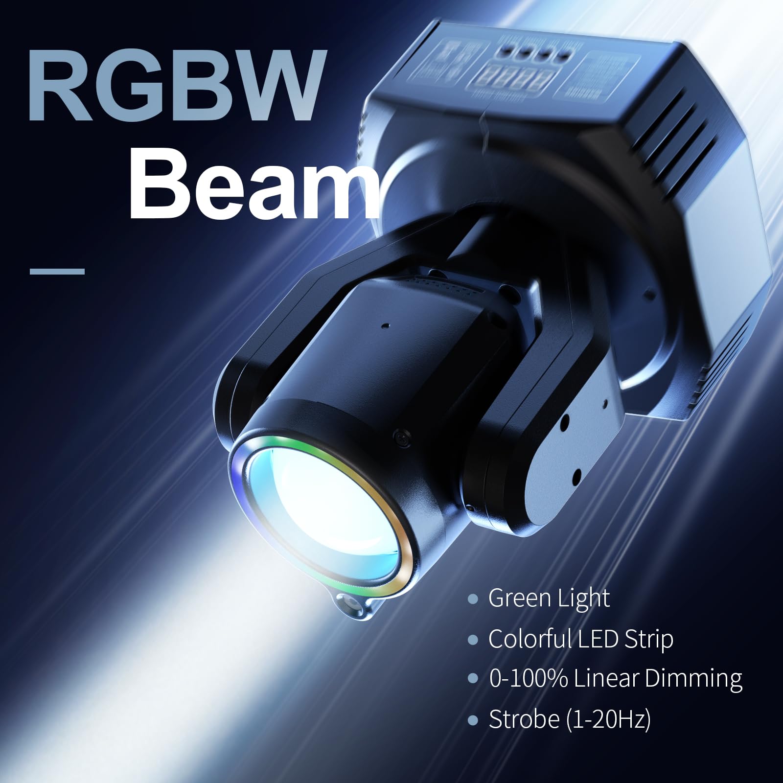 Mini Teste Mobili LED 30W, Luce da Palcoscenico RGBW Beam, DMX512 Controllo Sonoro Las Effetti Luminosi con Telecomando per DJ Bar Festa Discoteca Matrimonio
