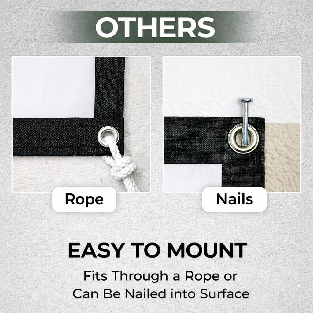 Japard 250 inch Projector Screen Outdoor, 4K Full HD 3D 16:9 Canvas Material Double-Sided Projection, Foldable Portable, Wall Mount Hanging Extra Large for Home Outside Theater, Party