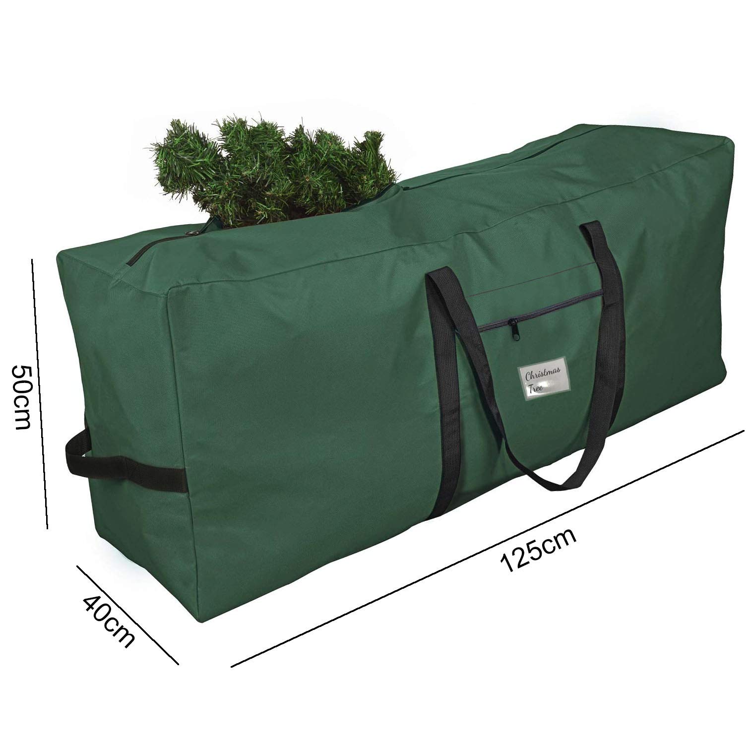 Borsa per Albero di Natale 125 cm, Sacco Porta Albero in Tessuto Resistente, Leggero e Impermeabile - Verde [125]