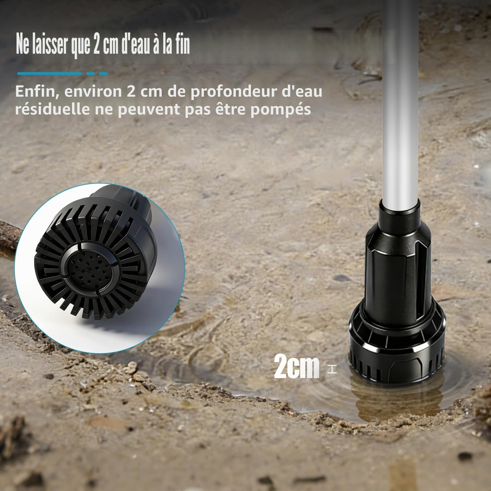 Pompe de transfert d'eau sans fil compatible avec Ma-Kita 18 V, pompe de transfert portable, hauteur de tête de 3 m, débit élevé de 3600 l/h pour sous-sol, piscine, étang, barils de pluie, drainage de