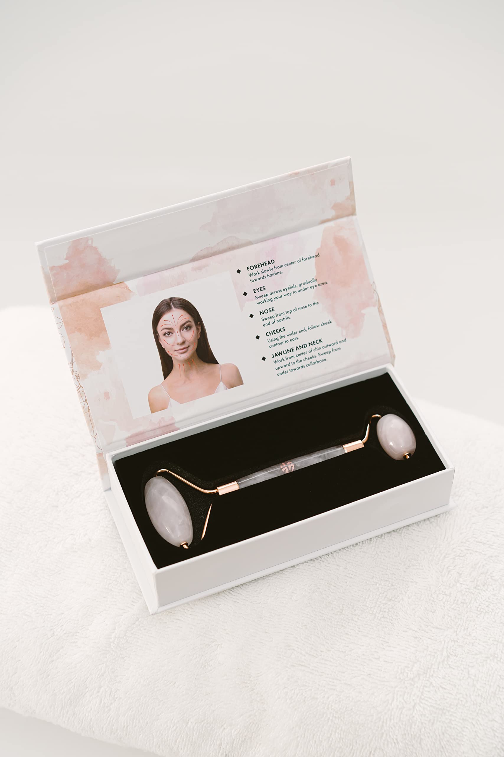 YIBU Beauty Rose Quartz Face Roller for Muscle Tightening, Eyes Wrinkles relaxing alternative to Jade Roller