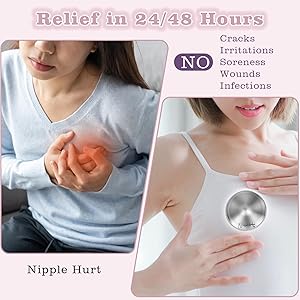 Nisxabebe The Original Silver Nursing Cups-Nipple Shields for Breastfeeding Newborn-Breast Feeding Essentials Must Haves-Nipple Covers to Protect Nursing Nipples,Trilaminate 999 Silver,Regular Size