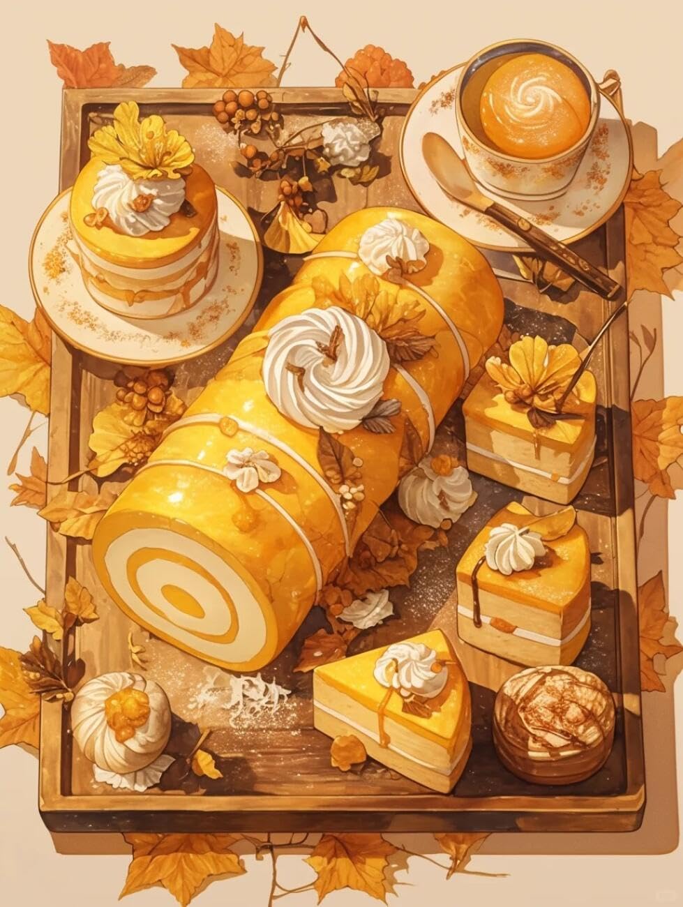 Rqwybcaxn Seed Bead Embroidery Kits Watercolor Cake 40x50cm