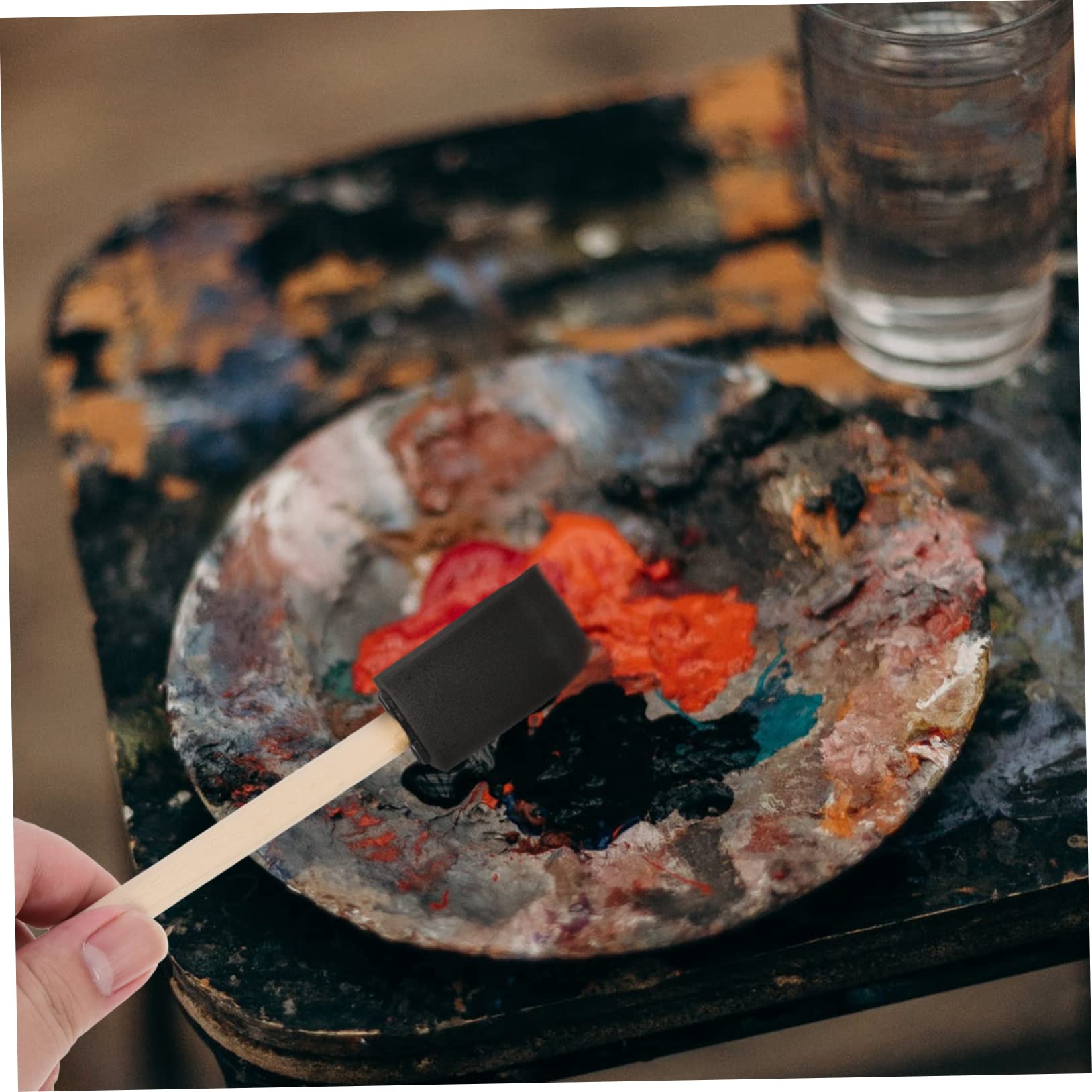 Uonlytech 2 Series Pincel De Esponja para Pintar Pintura para Redondo para Manualidades Esponjas Herramientas para Pinceles Esponjas Pinceles De Pintura para 25 Piezas*2