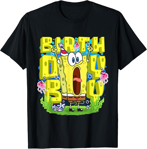 SPONGEBOB SQUAREPANTS Birthday Boy Funny Boys Birthday Gift T-Shirt