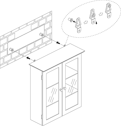 Miniatura 71 de Elegant Home Fashions Dawson Collection clóset de pared con estantes, color blanco Blanco,Gris,Espresso oscuro,Espresso,Blanco y