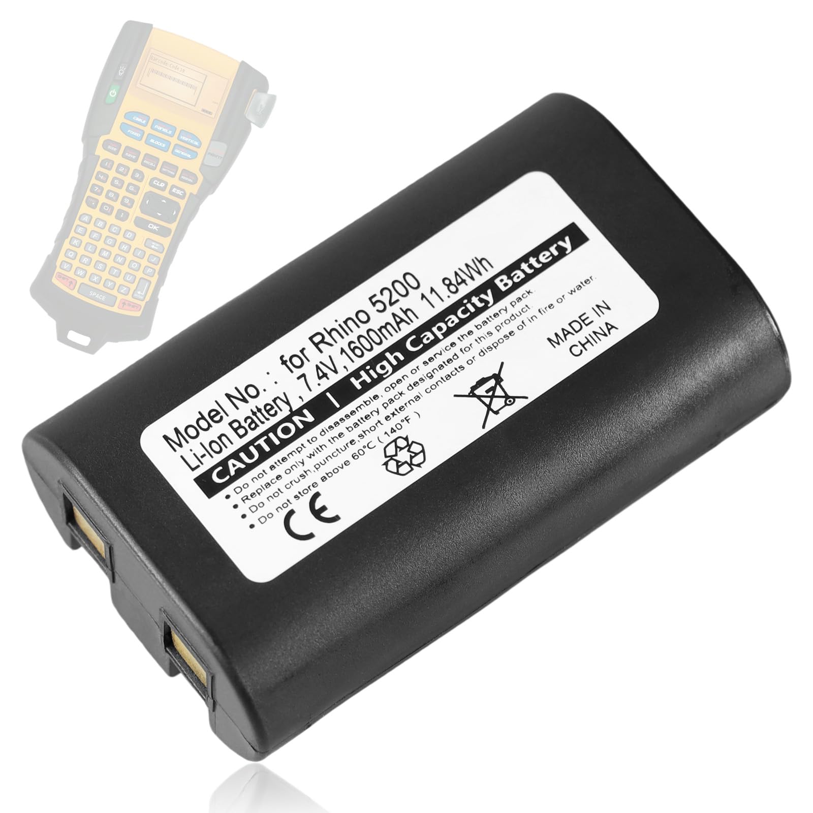 WRUMI for Dymo Rhino 4200 Battery Replacement: for Dymo Rhino 5200 Battery Pack - Rechargeable LabelManager 360D LM420P 1759398 S0895840 W002856 Label