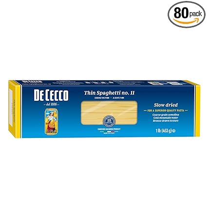 De Cecco Thin Spaghetti, Number 11, 16 oz - Pack of 5