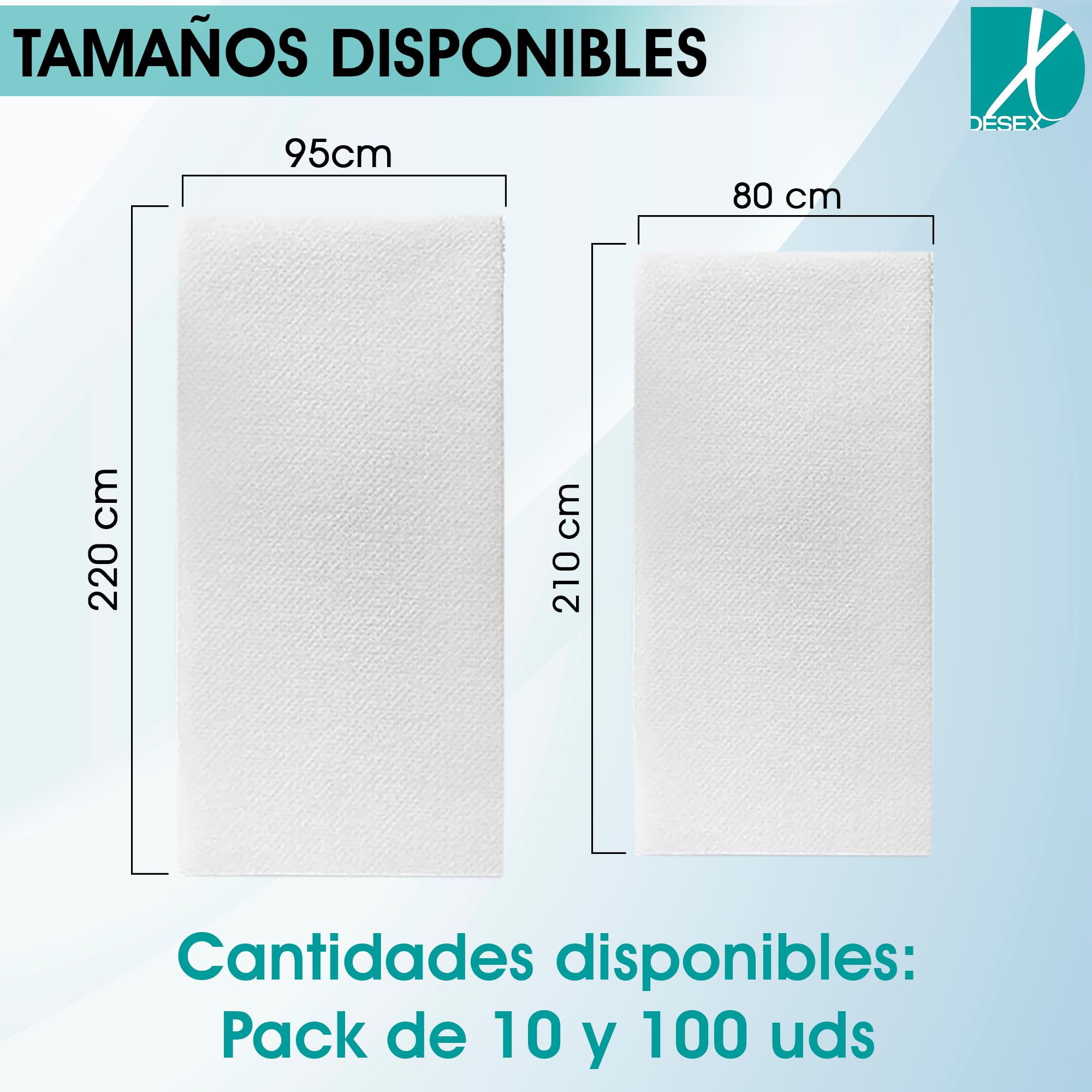 Sábanas Desechables Ajustables Camilla Masaje/Funda Camilla (20g) TNT/Sabanillas Hipoalergénicas para Clinicas, Salones de Belleza, Hoteles o Uso Personal (95x220cm, Caja 10uds)