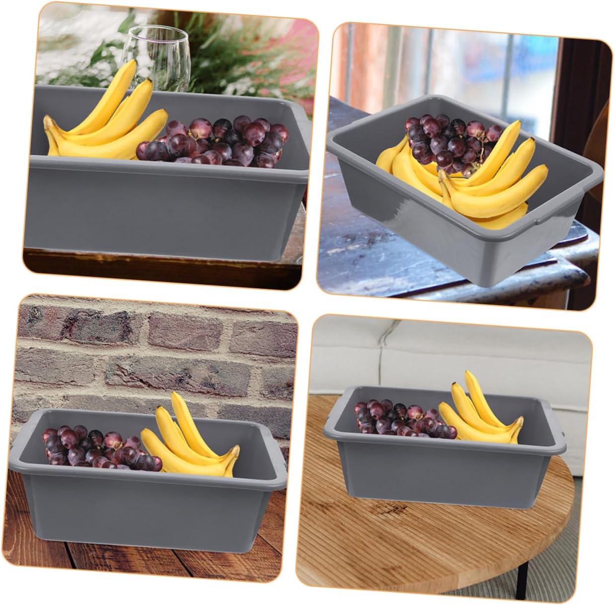 3pcs Commercial Bus Tub Heavy Duty Pp Shatter-Resistant Laundry Basket Stacking Storage Bin for Kitchen