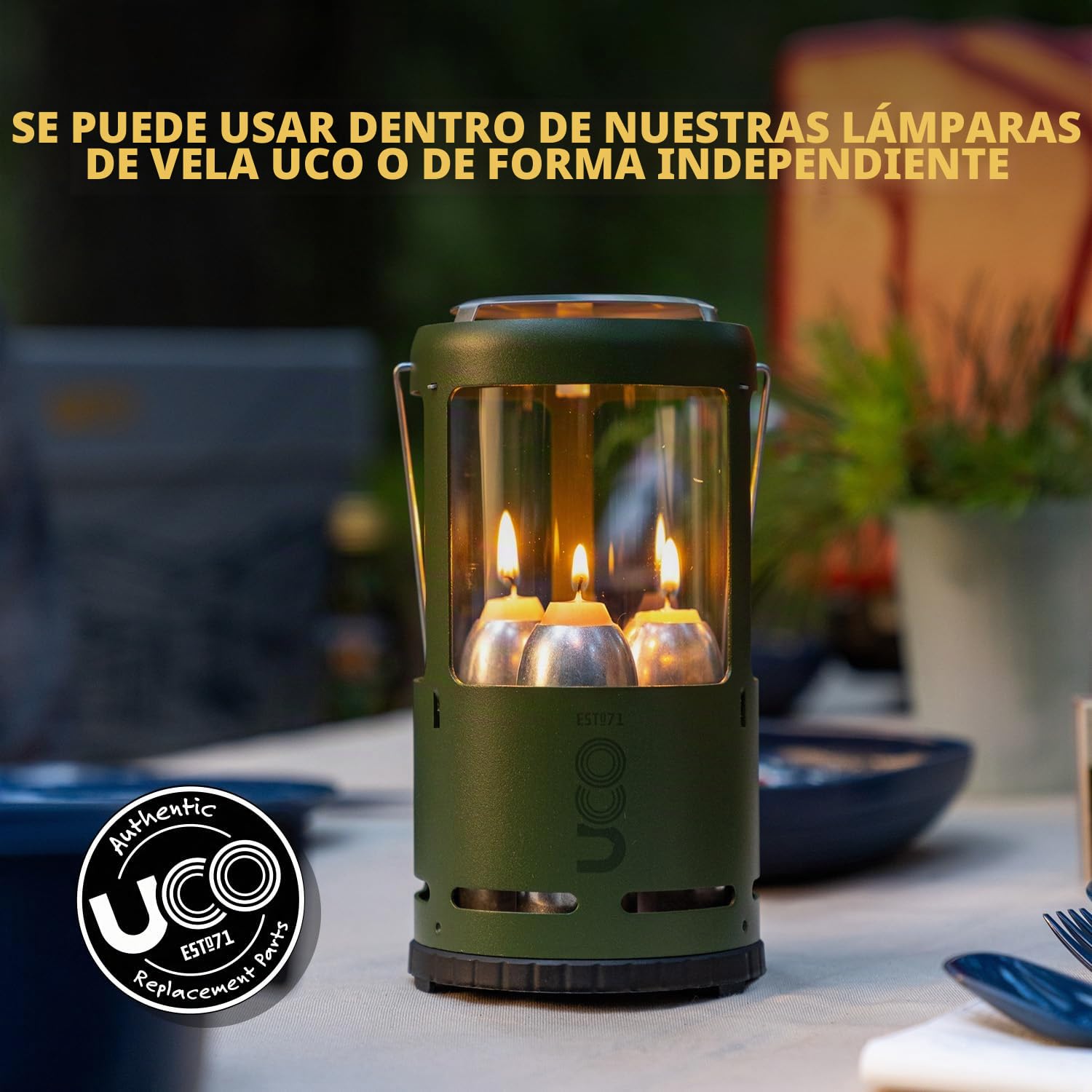 UCO - Cera de abeja natural de 12 horas, velas de emergencia de larga combustión para farol, paquete de 5