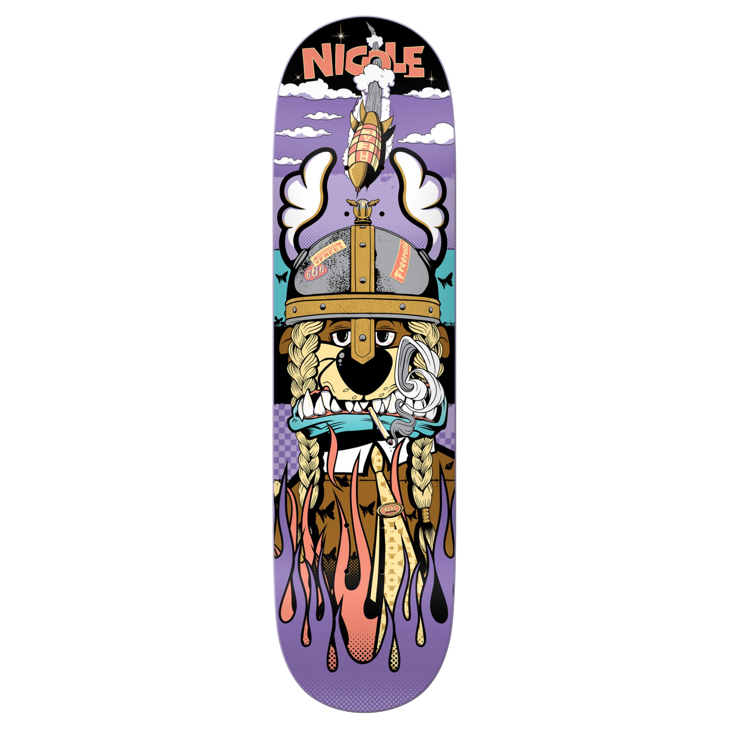 hime デザイン 限定20本 skate deck Amazon.com : Real Skateboard Deck Nicole Hause X Dface Full