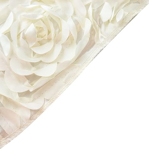 Miniatura 3 de TABLECLOTHSFACTORY - Funda para silla plegable y elástica con roseta de satén marfil