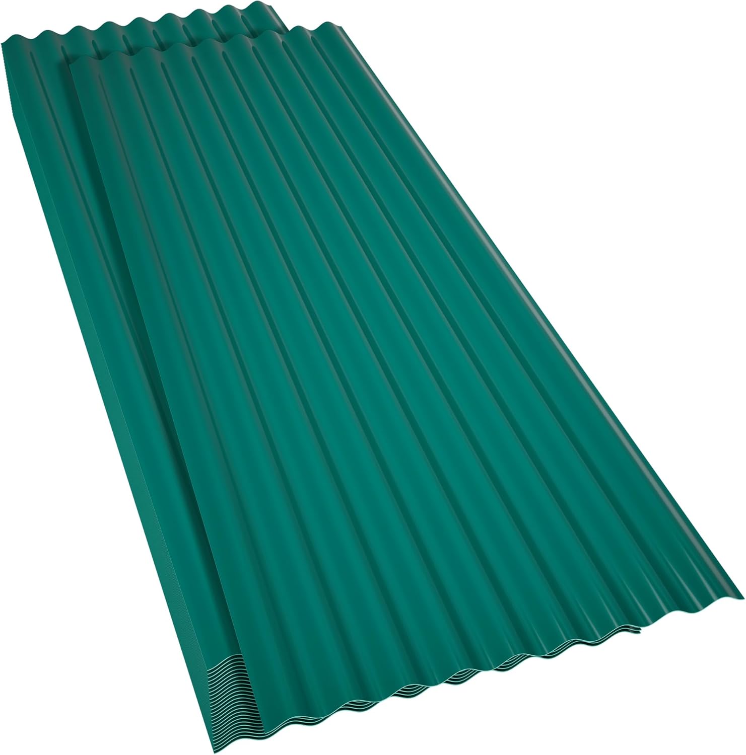 Resin Roof Panels 25Pcs 60.2×20.67 Inches with Screws, Corrugated PVC Roofing Panels, Waterproof Wall Panel Siding Panels Sheets for Garages, Sheds, Chicken Coop, Stables and Mobile Homes, Green