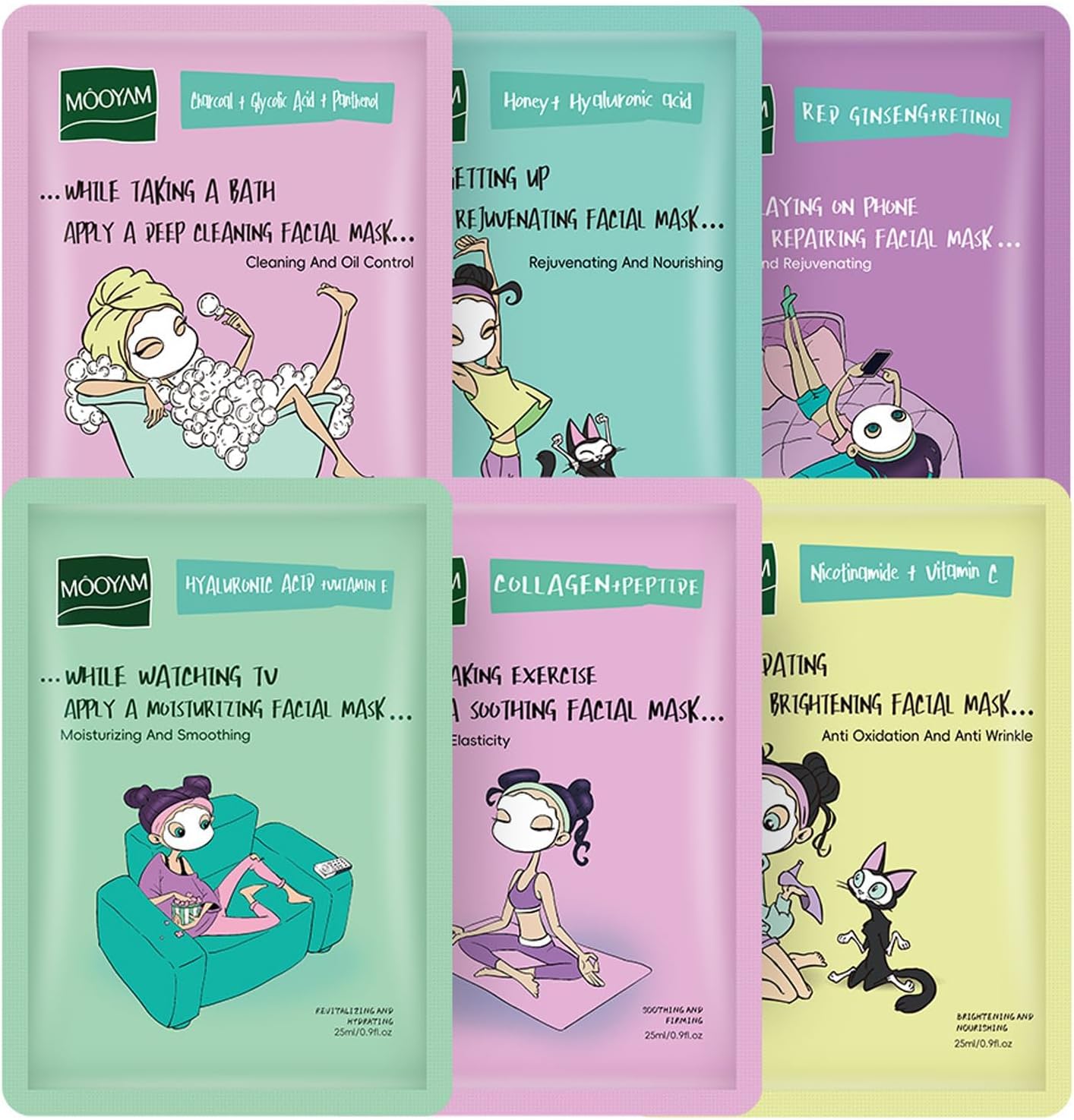 KASTWAVEFace Masks Skincare, Face Masks Beauty, Hydrating Face Masks, Soothing Sheet Face Mask for Teenage Girls Kids, Biodegradable Sheets, Moisturizing 30pack