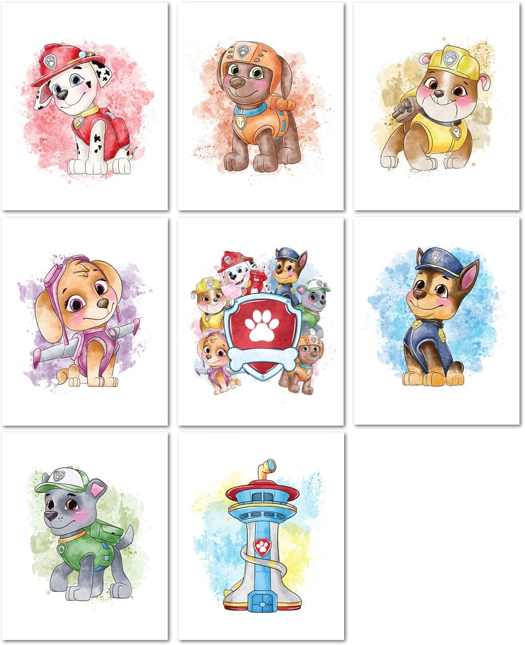Nistio® Paw Patrol Wall Decor Prints, Paw Patrol Wall Art for Boys, Paw