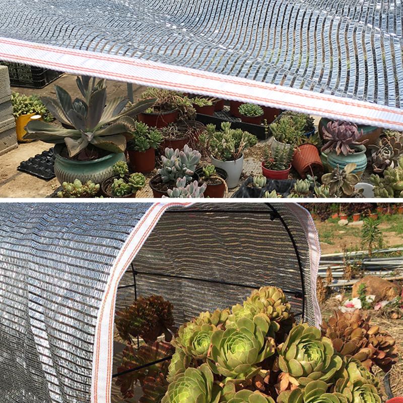 99% ochrona przed promieniowaniem UV, zewnętrzny baldachim przeciwsłoneczny z aluminiowej siatki, na lato, odblaskowa markiza samochodowa, 2 x 5 m, 6-liniowa biała krawędź, idealne schronienie przed