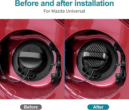 Miniatura 3 de AIRSPEED Adhesivo universal para puerta de tanque de gasolina para Mazda cubierta de tapa de tanque de combustible de fibra de carbono para Mazda 3