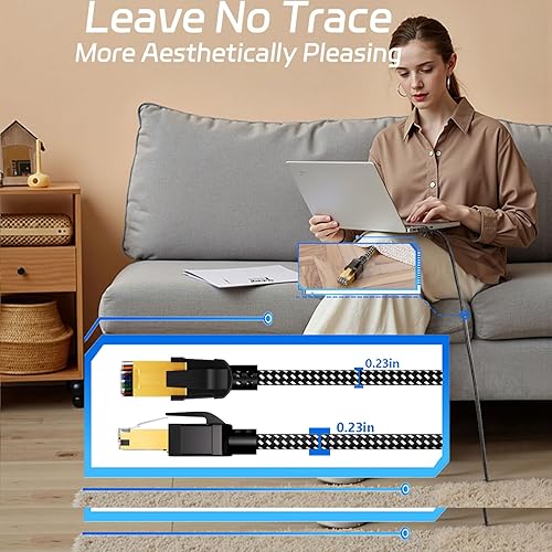 Miniatura 17 de Cable Ethernet Cat 8 de 3 pies, 6 pies, 10 pies, 15 pies, 20 pies, 25 pies, 30 pies, 40 pies, 50 pies, 60 pies, 75 pies, 100 pies, cable de red