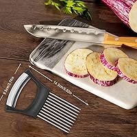 Vista 6 de Onion Slice Holder, 2025 Upgraded Stainless Steel Onion Holder for Slicing Lemon Slicer Vegetable Cutter, Kitchen Chopper Slicing Assistant Tool for