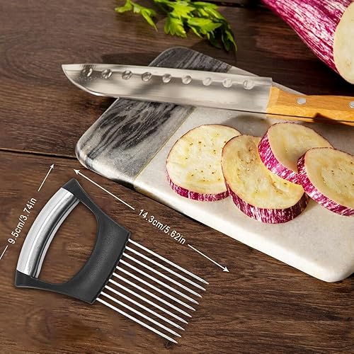Miniatura 6 de Onion Slice Holder, 2025 Upgraded Stainless Steel Onion Holder for Slicing Lemon Slicer Vegetable Cutter, Kitchen Chopper Slicing Assistant Tool for