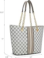 Vista 25 de Montana West Bolso de mano para mujer con asa superior con cadena Gris/Negro