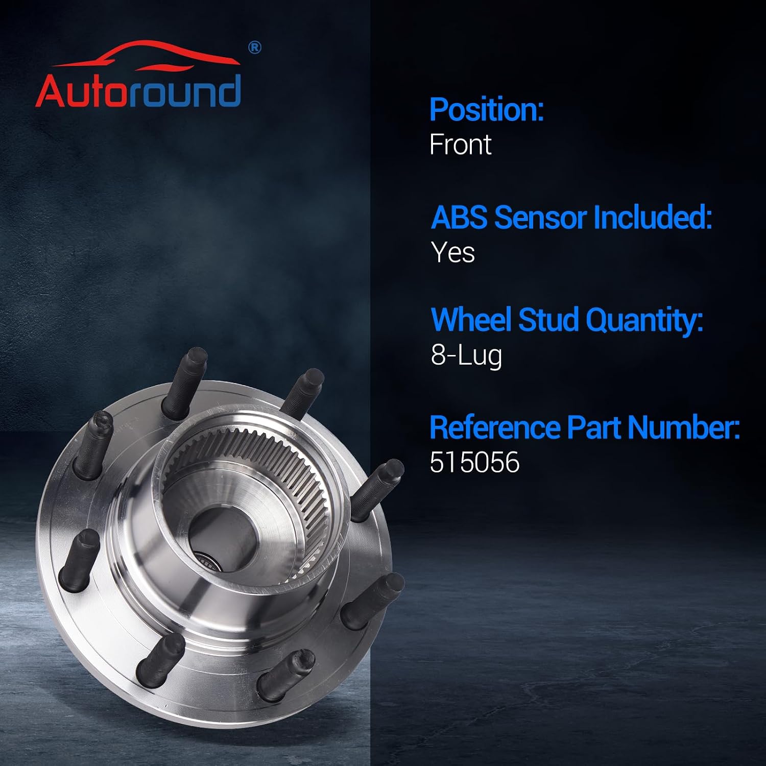 Autoround 515056 4WD Front Wheel Bearing and Hub Assembly Fit for Ford Excursion 2003-2005, F-250 / F-350 Super Duty 2003-2004, 8-Lug w/ABS