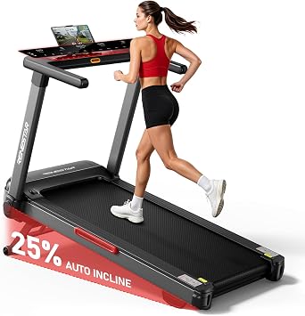 Treadmills for Home with 25% Auto Incline - 3.5HP Office Home Treadmills for Running Jogging Walking, Extra Large LED Touchscreen, 8.5MPH Max Speed, 300LBS Capacity