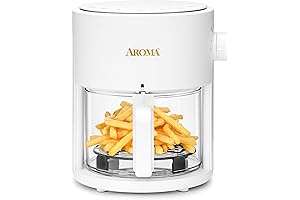 Daewoo 3QT Glass Air Fryer with 360Crispy Technology (White)