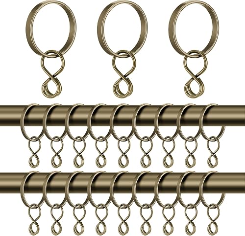 Otoolling 50 Pack Gold Curtain Rings with Eyelets 1.5 Inch Inner Diameter Eyelet