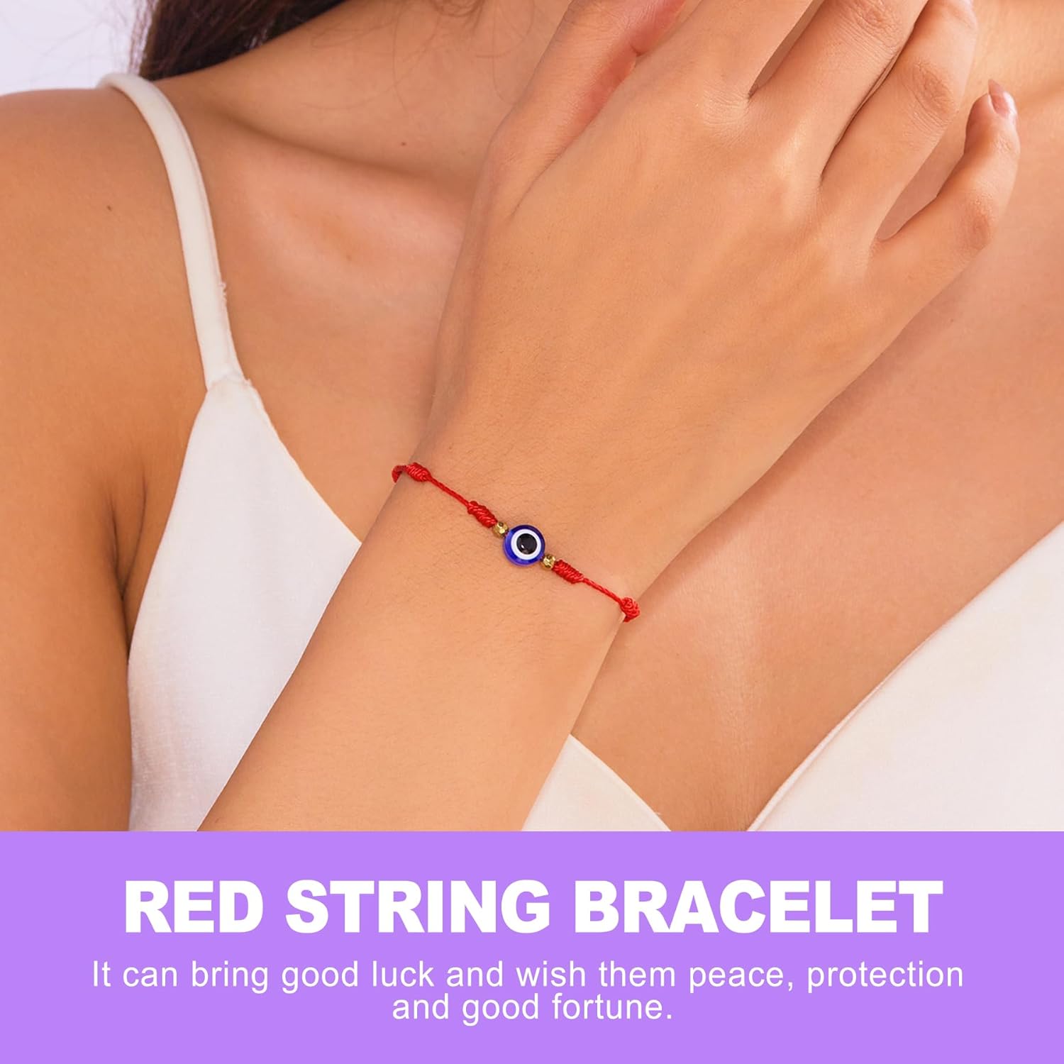 9 pcs Handmade Red String Protection Bracelets - Adjustable Good Luck Amulet for Women, Men & Teens, Inspiring Gifts for Family & Friends - Image 4